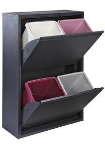 HEINE HOME Mülleimer in grau, Größe B/H/T: 60 cm x 92 cm x 25 cm