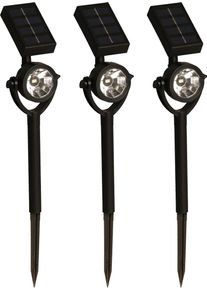 Luxform Gartenstrahler »Solar-Erdspießleuchte - Zamora - 3 Stück - LED« LED-Modul 3 Stk. Solarbetrieben in schwarz
