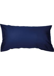 Janine Kissenbezug »Colors Mako Satin« mit Reißverschluss in blau, Größe B/L: 80 cm x 40 cm