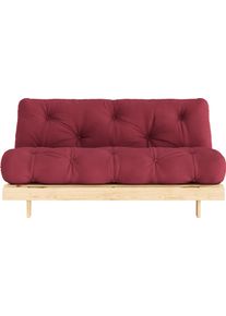 Karup Design Daybett »Daybett Roots Schlafsofa – Gästebett & Sofa aus FSC -Kiefer« Inkl. Futonmatratze in rot, Größe Liegefläche B/L: 160 cm x 200...