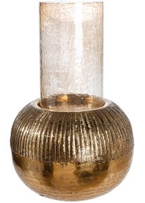 Casablanca By Gilde Windlicht »Windlicht rund; zylindrisch Haley goldfarben« in goldfarben, Größe B/H/T: 30 cm x 46,5 cm x 30 cm