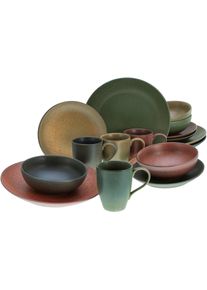 Creatable Kombiservice »Sierra Nevada Mix« reaktive Spezialglasur, jedes Stück ein Unikat in bunt