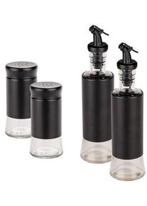Wenko Menage-Set »Boga« Set 4-tlg., 2 x Gewürzstreuer, 2 x Öl & Essig Spender in schwarz