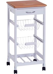 zeller Present Rollwagen »Bamboo« 1 Stk. tlg. Multitalent! in weiß, Größe B/H/T: 36 cm x 76 cm x 36 cm