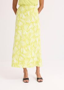 bonprix Női Dzsörzé szoknya elasztikus pamutból, sárga, 48/50