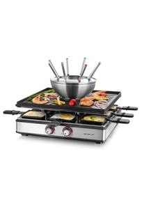 Emerio Raclette »RG-128187« 8 Stk. Raclettepfännchen 2.200 W 3in1 Raclette - Grill - Fondue in schwarz