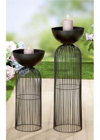 Casablanca By Gilde Dekoschale »Deko Objekt mit Schale« in schwarz, Größe B/H/T: 25,5 cm x 62 cm x 25,5 cm