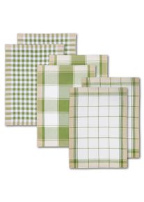 Dyckhoff Geschirrtuch »KARO, Maße je Tuch ca. 50x70 cm« mit drei verschiedenen Motiven in grün
