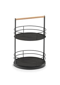 zeller Present Tablett 2-stufig in schwarz, Größe Ø 28,5 cm