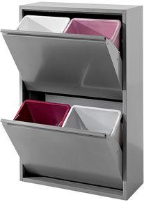 HEINE HOME Mülleimer in silberfarben, Größe B/H/T: 33,5 cm x 92 cm x 25 cm