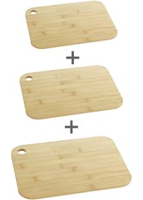 Wenko Schneidebrett in 3 verschiedenen Größen in braun, Größe B/H/L: 33 cm x 0,8 cm x 25 cm