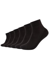 Camano Kurzsocken »ca-soft« 6 Stk. tlg. mit verstärktem Zehenbereich in schwarz, Größe 35-38