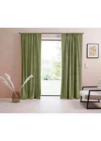 LeGer Home by Lena Gercke Vorhang »Samt Ladina« Stangendurchzug 1 Stk. tlg. blickdicht, gewebt, verschiedene Größen, 1 Stück, Bestseller in grün
