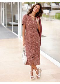 Inspirationen Damen A-Linien-Kleid »Sommer-Kleid« Nahttasche in braun, Größe 22