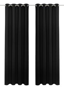 my home Gardine »SOLA« Ösen 1 Stk. tlg. Schal einfarbig, Verdunkelung, 1er oder 2er Set Gardinen in schwarz