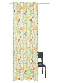 my home Gardine »Waldtiere« Ösen 1 Stk. tlg. Kindergardine, halbtransparent, einseitig bedruckt in grün