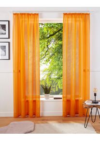 my home Gardine »TENDER« Kräuselband 1 Stk. tlg. Leinen Optik mit Struktur, monochrom, Bestseller in gelb