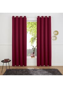 my home Gardine »SOLA« Ösen 1 Stk. tlg. Schal einfarbig, Verdunkelung, 1er oder 2er Set Gardinen in rot