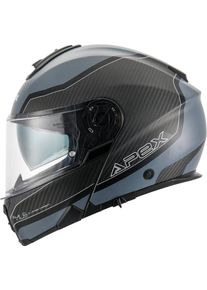 Apex MC500 Carbon Dolomites, flip up helmet , color: Black/Grey/Silver , size: S