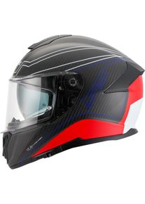 Apex FC500 Carbon Assen, Full Face Hjelm , farve: Mat Sort/Rød/Blå/Hvid , størrelse: L