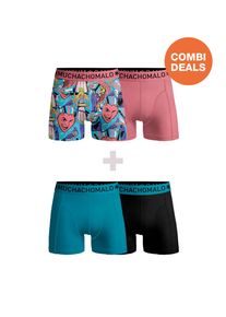 MUCHACHOMALO Heren 2+2-pack boxershorts print/effen