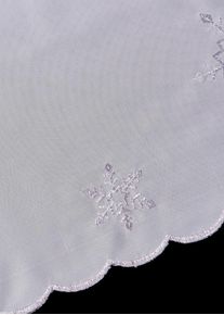 bonprix Zazdrostka z haftem w zimowe motywy, biały, Wys./szer. 60/120 cm