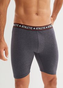 bonprix Bóxer largo ajustado con algodón (2 unidades), gris, 6 (L)