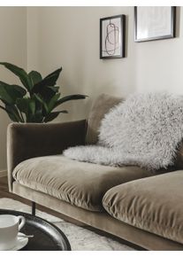 Fourrure synthétique Oscar Gris 60x90 cm - Tapis poil court design moderne pour salon