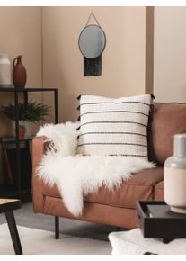 benuta Pop Tyynynp&auml;&auml;llinen Bo Norsunluu 45x45 cm Berberit,Geometrinen, Kilim,Nauhat,Perinteinen