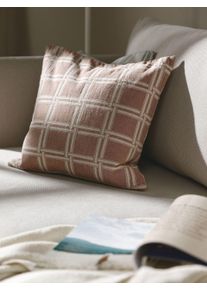 Dario Cr&egrave;me 45x45 cm - Tapis poil court design moderne pour salon