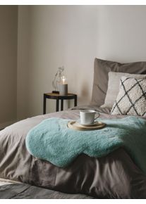 Fourrure synthétique Dave Bleu 60x90 cm - Tapis poil court design moderne pour salon