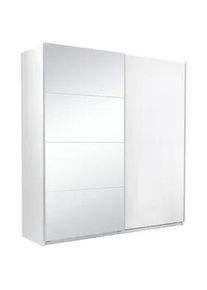 Mid.you Schiebetürenschrank , Weiß , Metall , 4 Fächer , 200x210x62 cm , in verschiedenen Größen erhältlich, Schrankfront mit Spiegel , Schlafzimmer, Kleiderschränke, Schwebetürenschränke