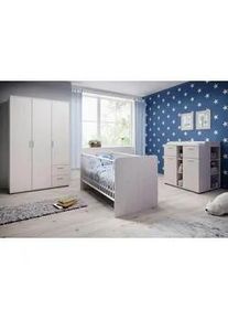 My Baby Lou Babyzimmer , Weiß , Holzwerkstoff , 4 Fächer , 2 Schubladen , zum Juniorbett umbaubar, Lattenrost inklusive, Schlupfsprossen , Babymöbel & Kindermöbel, Babyzimmer, Babyzimmer-Serien