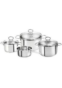 Kopf Topfset Merkur, Edelstahl, Induktion, 4-teilig , Edelstahlfarben , Metall , Rund , Skalierung , Kochen, Töpfe, Topfsets