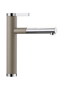 Blanco, K&uuml;chenarmatur &raquo;LINEE-S&laquo; mit ausziehbarem Auslauf, braun/chrom/tartufo, Messing, B/H/T: 4,6 cm x 28,1 cm x 24,8 cm, braun/chrom/tartufo