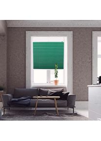 K-HOME , Plissee »Klemmfix Pisa« Lichtschutz ohne Bohren verspannt Crushed-Optik , smaragdgrün , Obermaterial: 100% Polyester , 130 cm