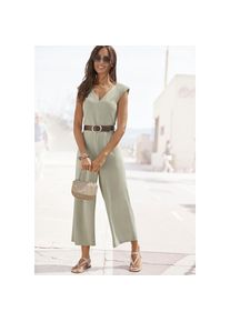 Lascana , Overall mit Gürtel, aus strukturierter Ware , lindgrün , 38