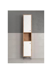 Places of Style, Hochschrank &raquo;Tarragona&laquo; 1 Stk. tlg. Hochschrank mit 1 T&uuml;r & 1 Klappe - (B/T/H) 36/29/191 cm, Artisan Eiche Melamin / Wei&szlig; Matt Lack, 