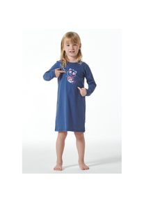 Schiesser , Damen , Nachthemd »Girls World« mit niedlichem Motiv auf der Brust , blau , N-Gr , 128 -N-Gr , 128 , Mädchen-Nachthemd von Schiesser