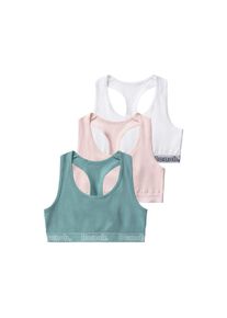 Bench. , Kinder,Juegendliche , Bustier Packung, 3 tlg., in sportlicher Optik mit Ringerrücken , rosa / weiß / salbei , N-Gr , 146/152 -N-Gr ,...
