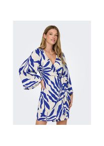 Jacqueline de Yong JDY , Wickelkleid »SEZEN LIFE 7/8 SHORT DRESS WVN DIA« Sommerkleid , Sandshell AOP:SURF THE WEB BIG LEAF , N-Gr , S -N-Gr , S , Kurzes Kleid von JDY