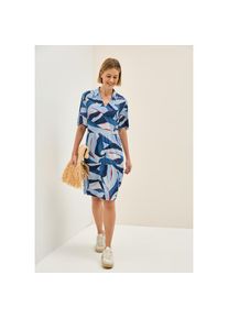 Cecil , Volantkleid Ohne Taschen Sommerkleid mit grafischem Muster, V-Ausschnitt und lockerer Passform , urban navy , N-Gr , XXL (46) -N-Gr , XXL...