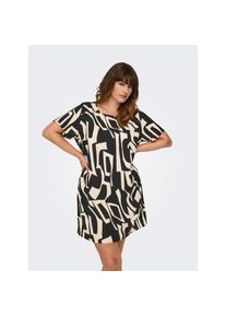 Only CARMAKOMA , Damen , Sommerkleid »CARLUX SS TUNIC DRESS WVN NOOS« , Black AOP:Vendome geo , N-Gr , 48 -N-Gr , 48 , Elastisches Material (97%...