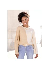 Vivance, Strickpullover in Colorblock-Optik, Rundhals, beige-sand, 36/38, Strickpullover