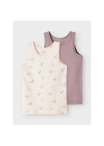 name it , Kinder , Unterhemd »NMFTANK TOP 2P BARELY PINK BOW NOOS« Packung, 2 Stk. tlg. , Barely Pink , 92 , 92 , Unterwäsche von name it für Mädchen