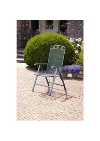 Gardenson Gartenstuhl , Grau , Metall , 58x108x64 cm , klappbar, UV-beständig, abwischbar , Gartenmöbel, Gartensessel