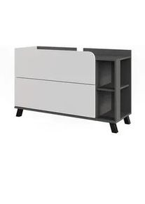 VICCO Waschbeckenunterschrank Karen Anthrazit/Weiß 100 x 65 cm mit 2 Schubladen , Anthrazit, Weiß , Holzwerkstoff , Rechteckig , 100x65x35 cm , Badezimmer, Badezimmerschränke, Waschbeckenunterschränke