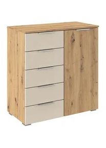 Rauch Boxxx Kommode , Champagner, Eiche Artisan , Metall , 5 Schubladen , 80x84x40 cm , Blauer Engel, Goldenes M, Made in Germany , Beimöbel erhältlich, stehend, in verschiedenen Holzdekoren erhältlich , Kleinmöbel, Kommoden, Kommoden