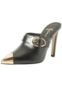 Zitha, Damen, Pumps, Damen Pumps mit Stilettoabsatz, goldener Zehenkappe und Riemchen, Schwarz, (36)