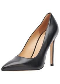 Paino, Damen, Pumps, Pumps aus echtem Leder mit Stiletto-Absatz und klassischer Form, Schwarz, (37)